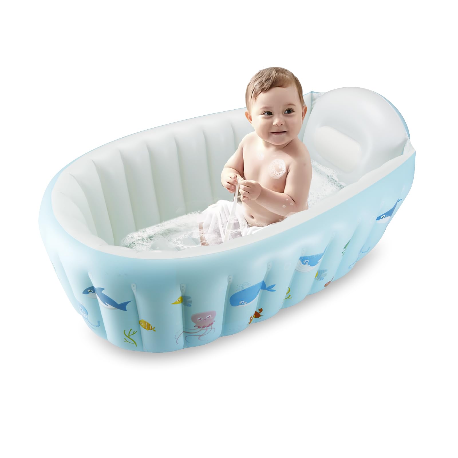 Baby Inflatable Bathtub, Portable Travel Baby Infant Bath Tub Toddler Bathtub