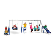 Tanglewood Cedar Wood Swing Set with Wave Slide, Clubhouse