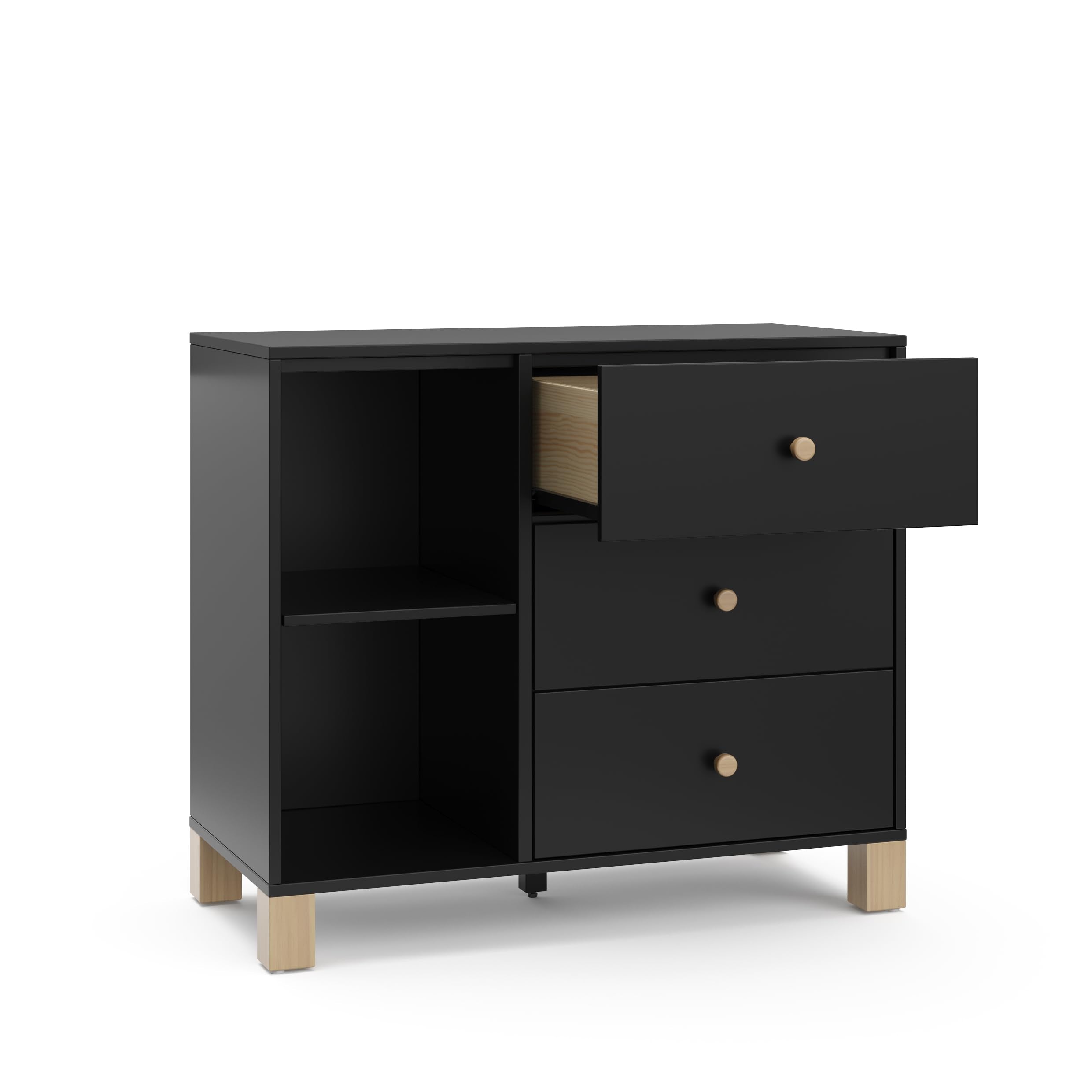 California 3 Drawer Combo Dresser (Black with Driftwood) – GREENGUARD Gold Certified