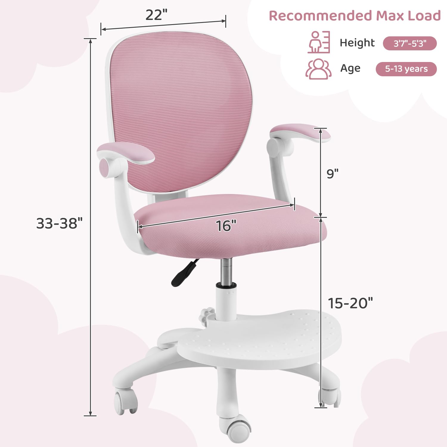 Ergonomic Kids Desk Chair with Adjustable Height