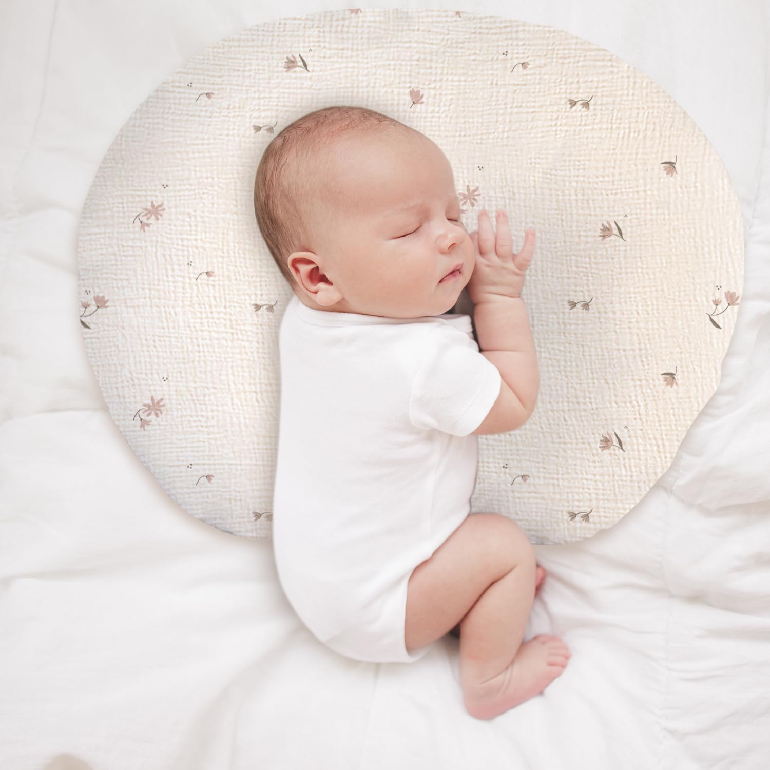 Nursing Pillow Covers 2 Pack for Baby, Soft 100% Cotton Covers for Breastfeeding Pillows