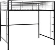 Edison Silver Metal Twin over Loft Bunk Bed Twin Size Bedframe with Ladder