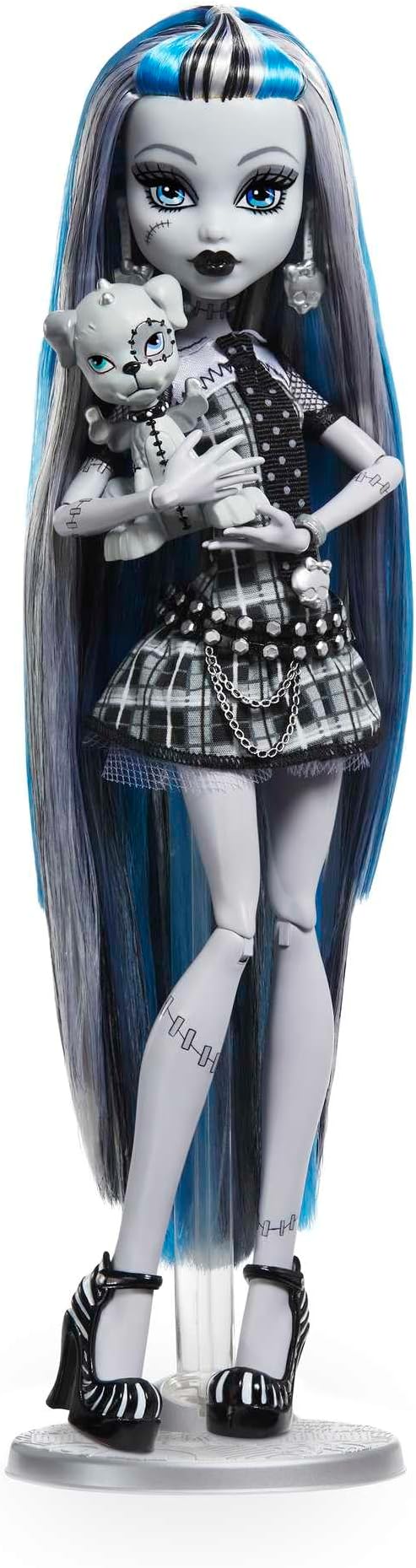Reel Drama Doll, Clawdeen Wolf in Black and White, Collectible Reproduction with Doll-Size