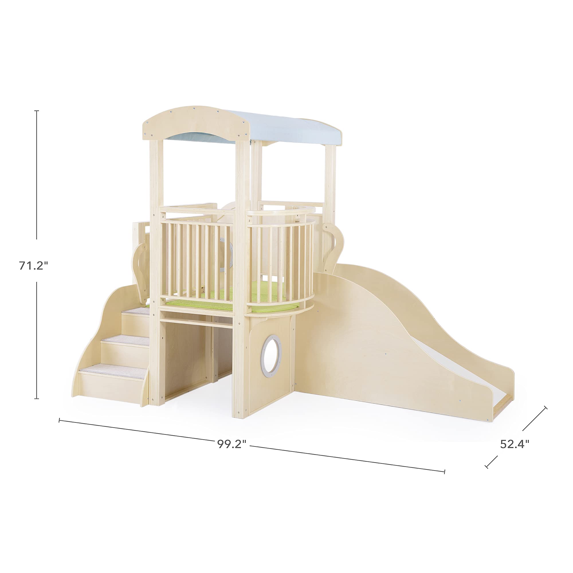 Wooden Toddler Climber with Slide and Tunnel