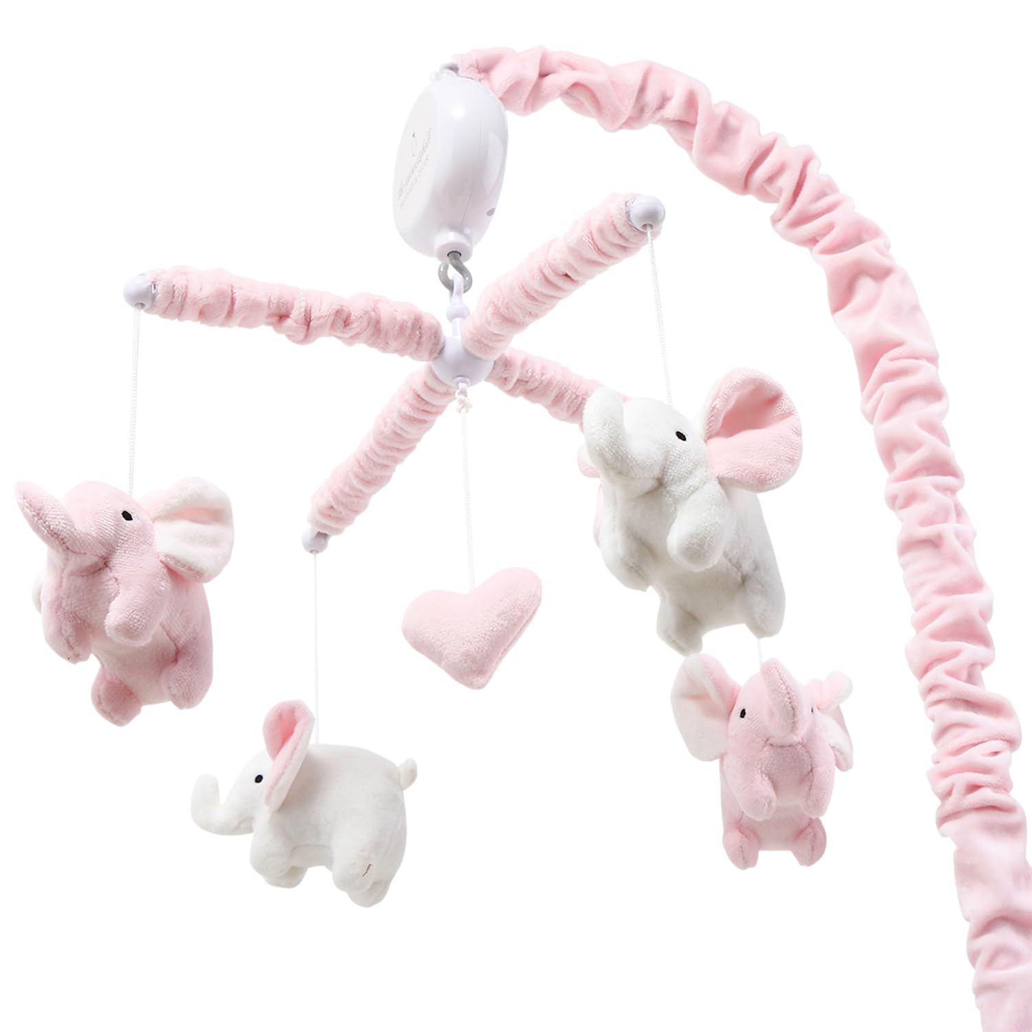 Crib Mobile for Girls - Soft Pink Musical Baby Crib Mobile with 12 Lullabies