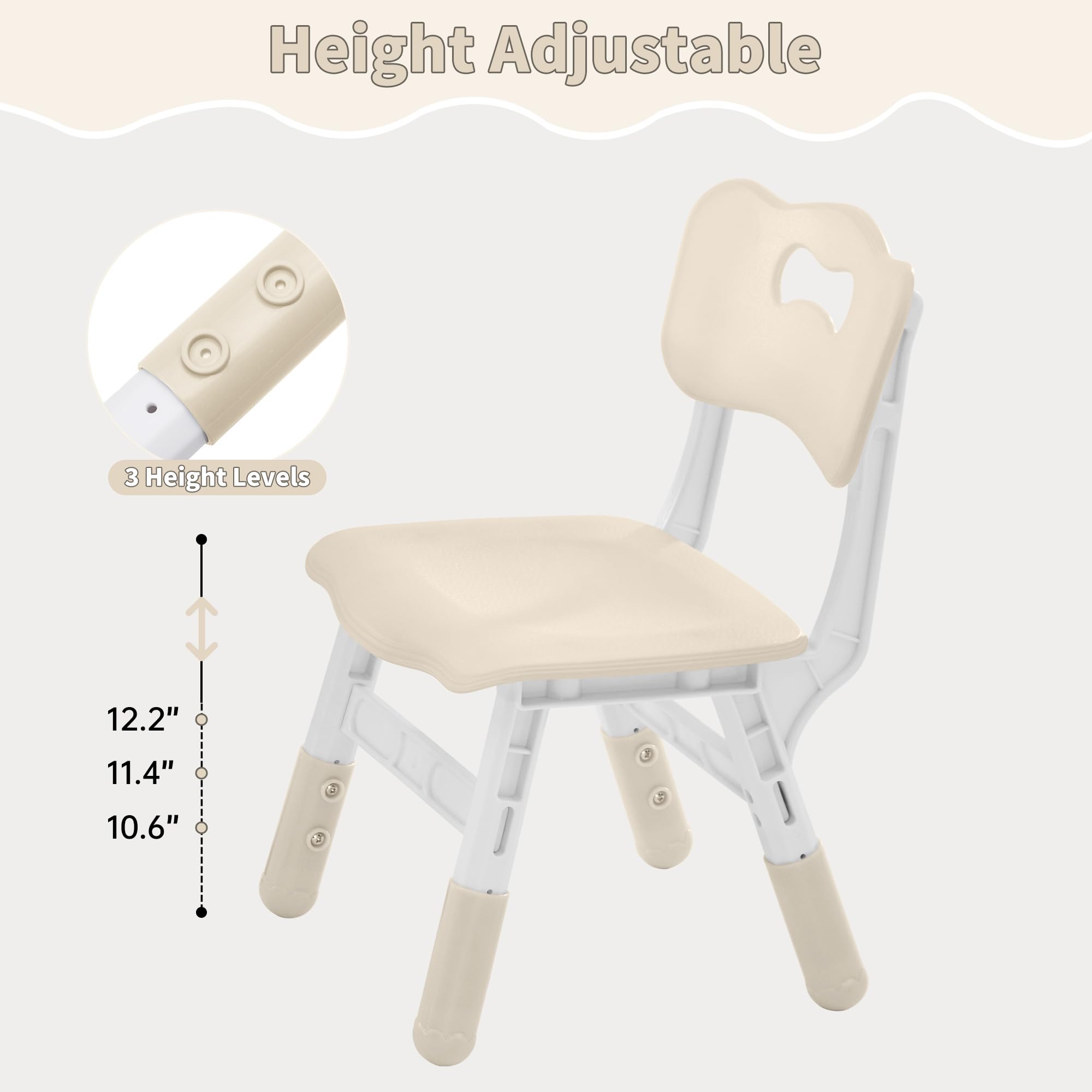 Height Adjustable Kids Chair Set for Ages 2-8