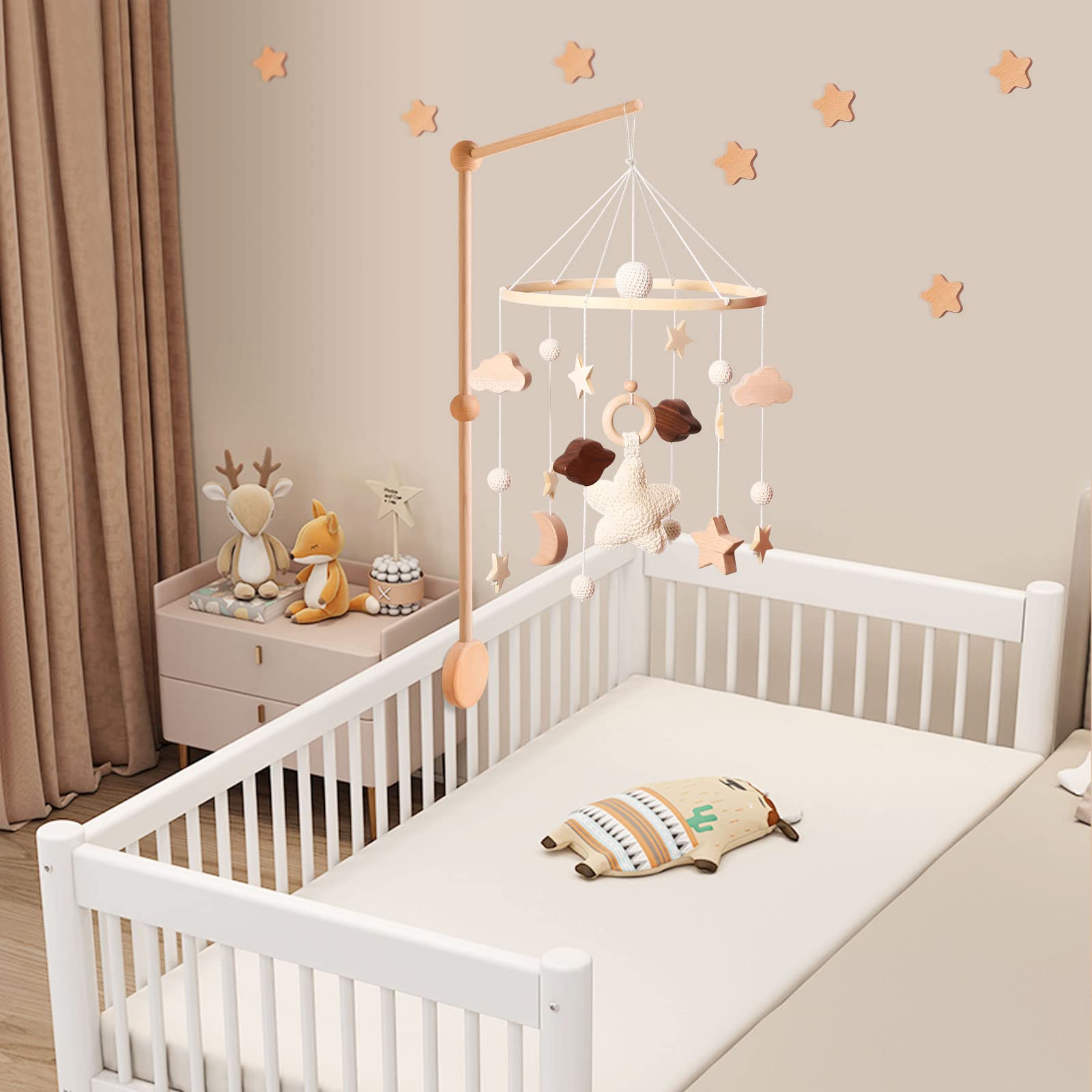 Boho Baby Mobile,Mobile for Crib,Neutral Baby Crib Mobile,Boho Nursery Decor