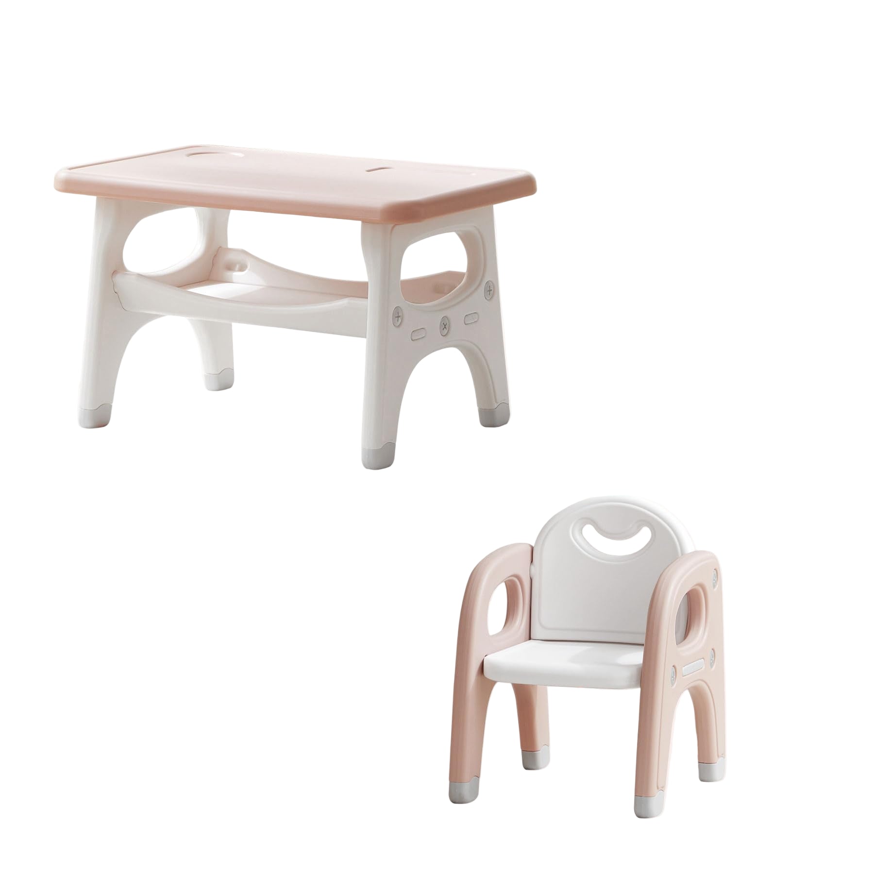 Kids Table and 2 Chairs Set, Large Built-in Storage, Montessori Toddlers