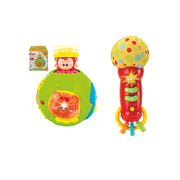 Kiddilab Jungle Animal Roll & Learn Baby Activity Ball with Electronic Playtime Light-Up Features & Baby Microphone Toy with Sounds, Teethers/Rattle for Infants 3-36 Months.