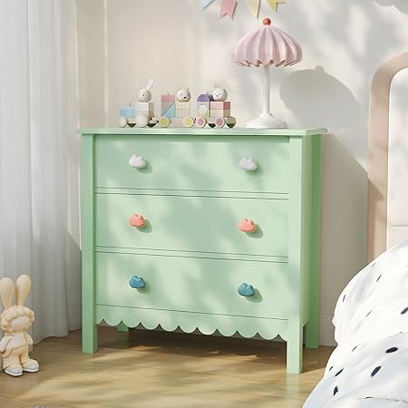 Pink Nightstand, 27.56" Wide 3 Drawer Night Stand for Bedroom