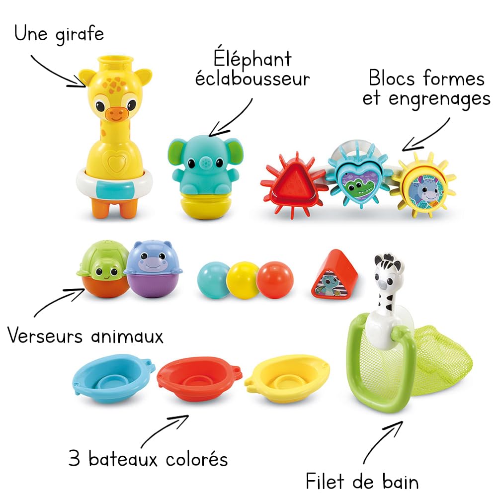 Activity Bath Set, 15 Baby Bath Toys, Animals