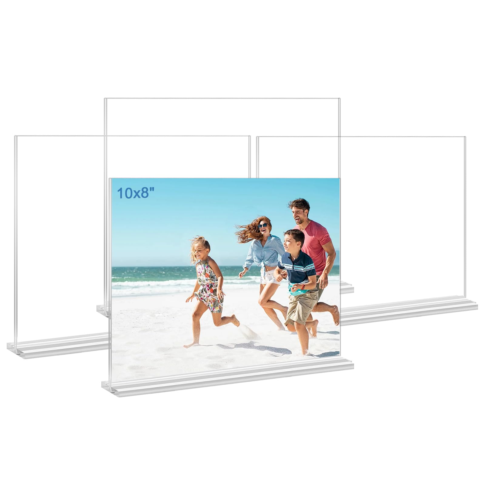 Picture Frames 8x10 inches, 4 Pack Clear Plastic Picture Frames Holder Standing