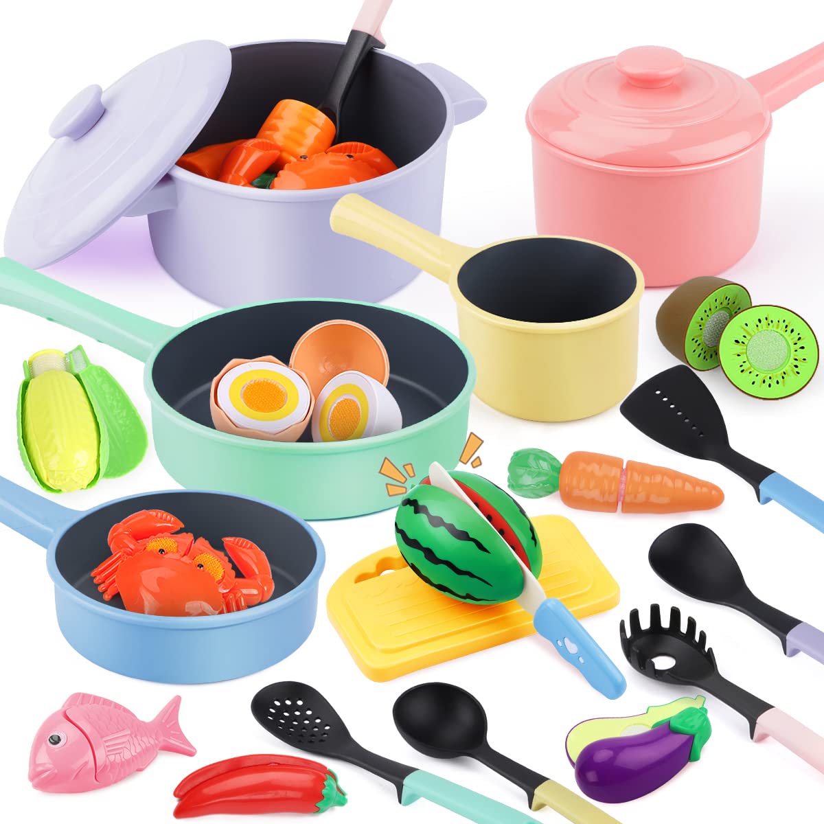 Kitchen Accessories, Play Food Sets for Kids Kitchen Playset
