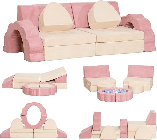 Kids Couch 10PCS, Modular Kids Play Couch