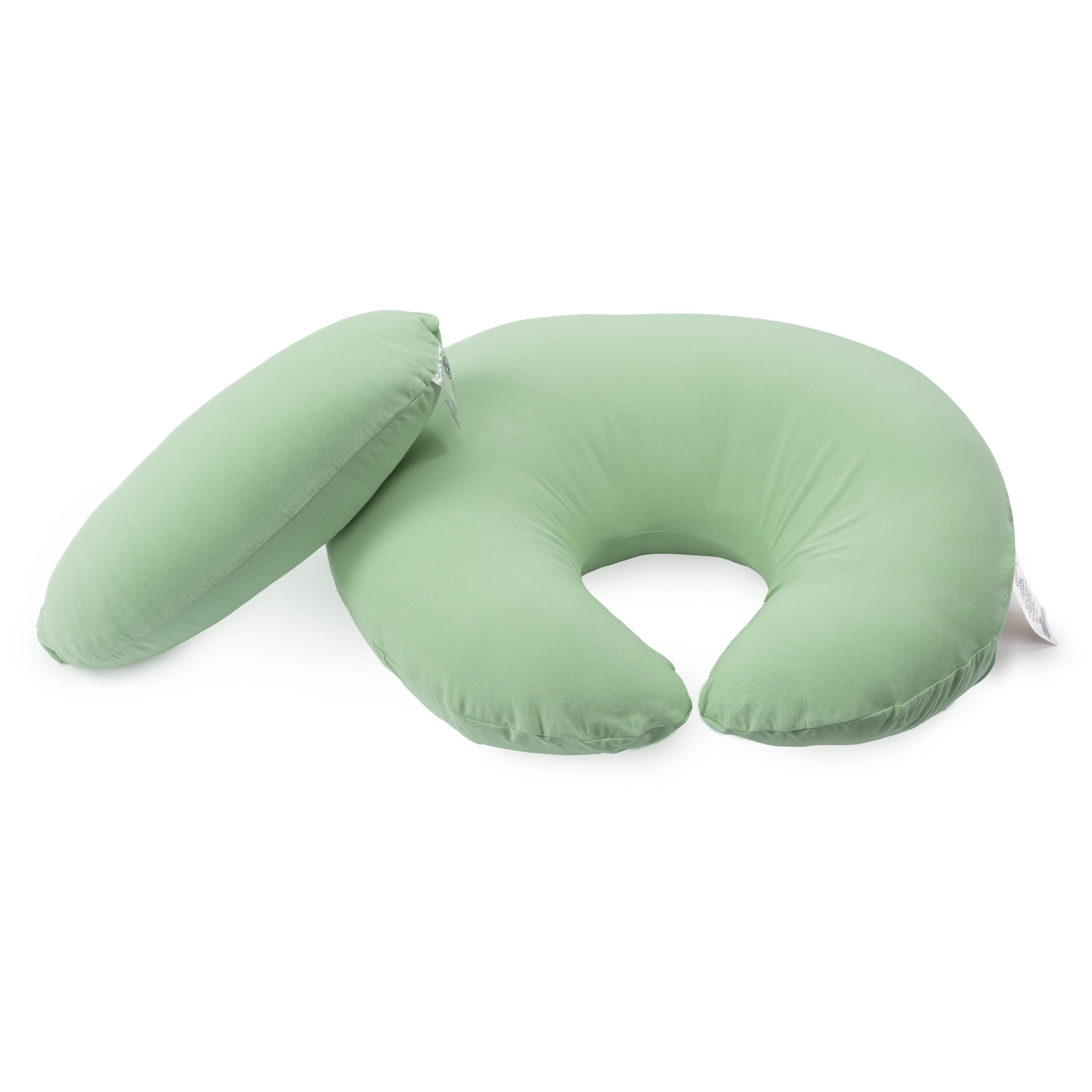 Dr. Mama's Organics Nursing Pillow with Lumbar Support - Ergonomic Design Helps Relieve Back Pain and Arm Fatigue - for Bottle and Breastfeeding - Removable Organic Cotton Cover -Sage