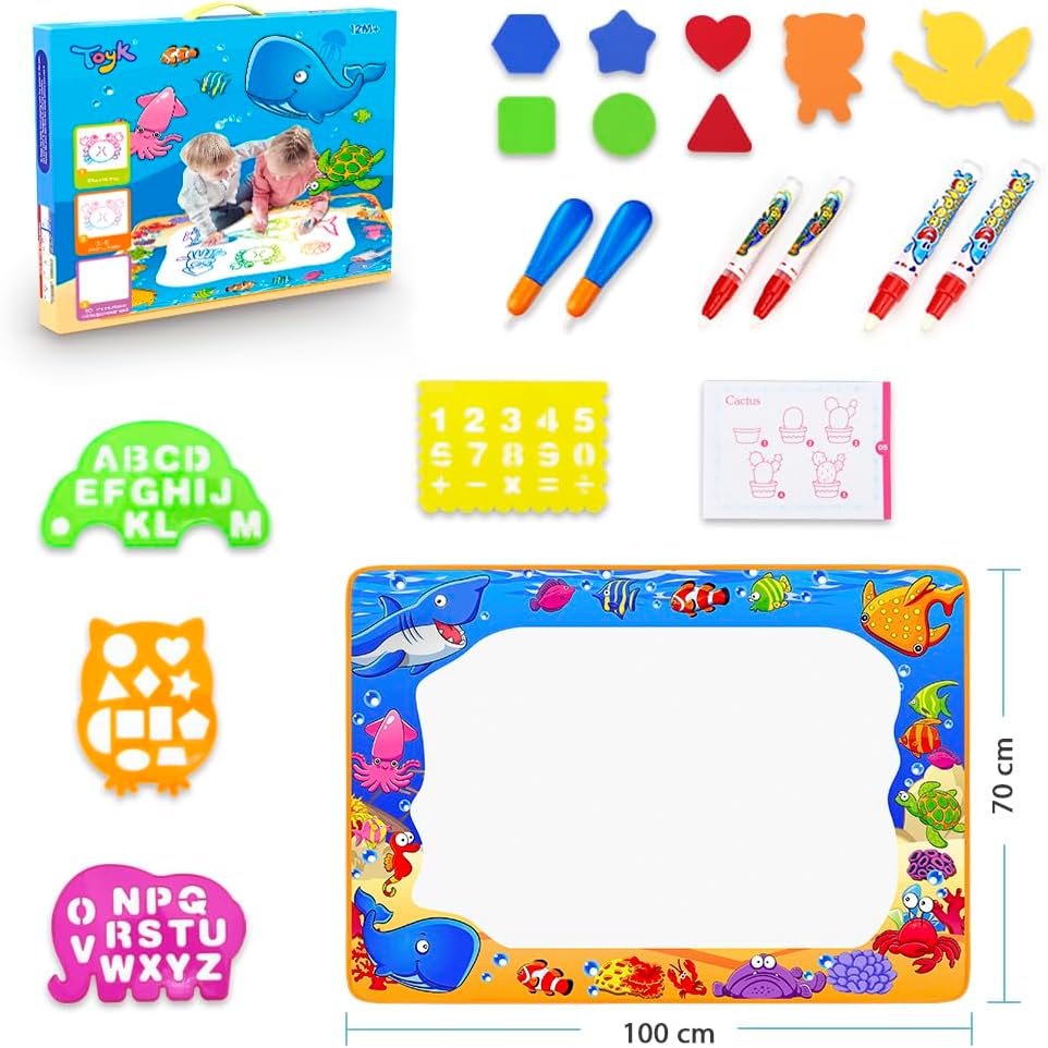 Water Doodle Mat - Kids Painting Writing Color Doodle Drawing Mat Toy Bring Magic