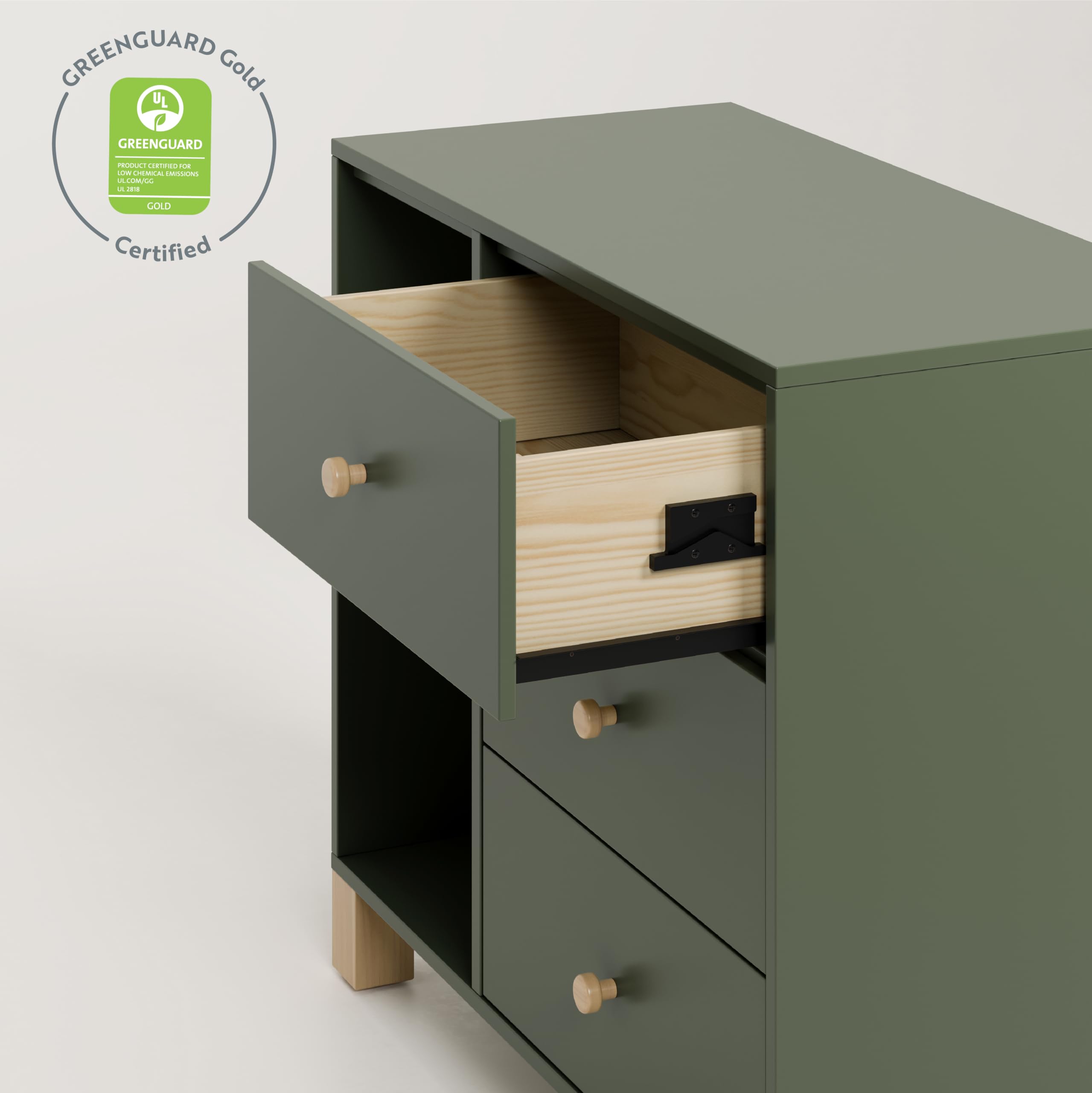 California 3 Drawer Combo Dresser (Olive with Driftwood)