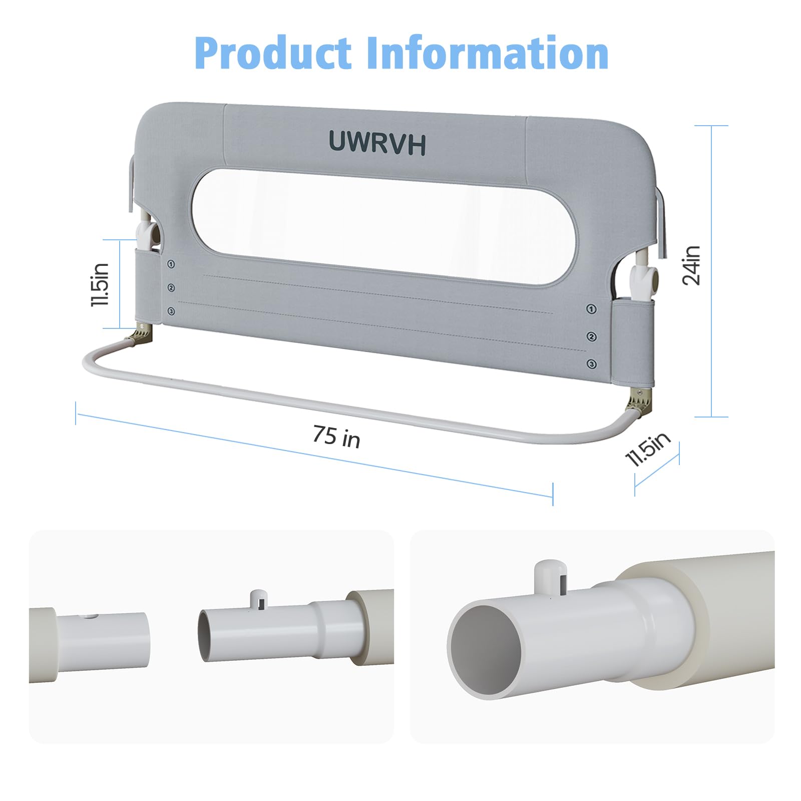 Folding Bed Rail Guard for Toddlers Safety Rail