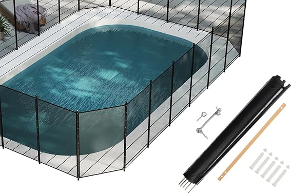 350GMS Teslin Mesh Pool Safety Fence, Stainless Steel Feet