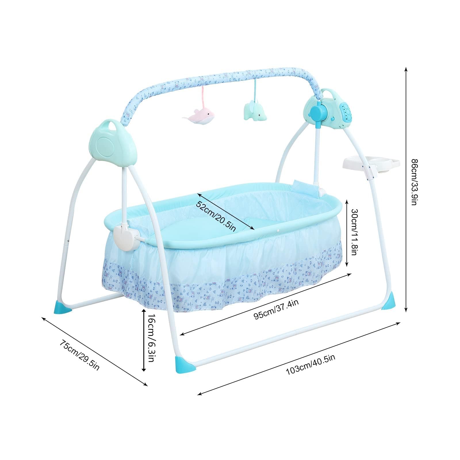 Electric Baby Crib with Auto Swing and Music
