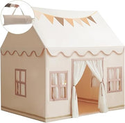 Large Kids Tent Playhouse Basic Mat with Star Lights, Flags and Tote Bags