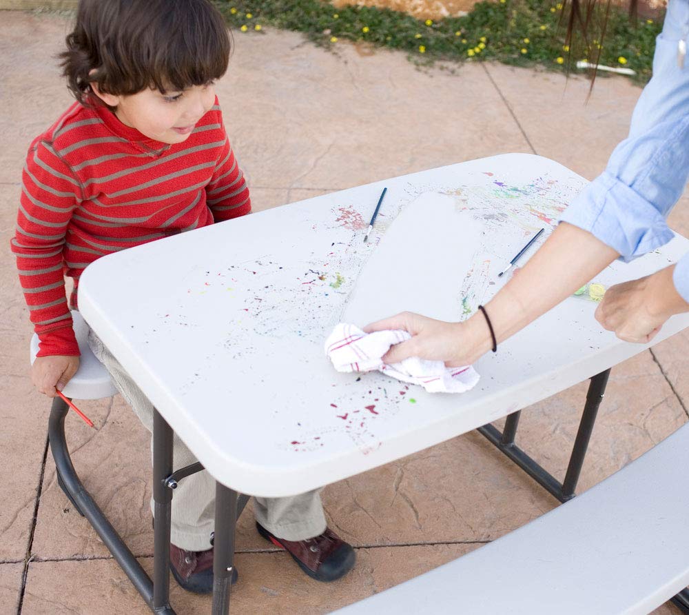 Kids Picnic Table Almond UV-Protected Outdoor Seating
