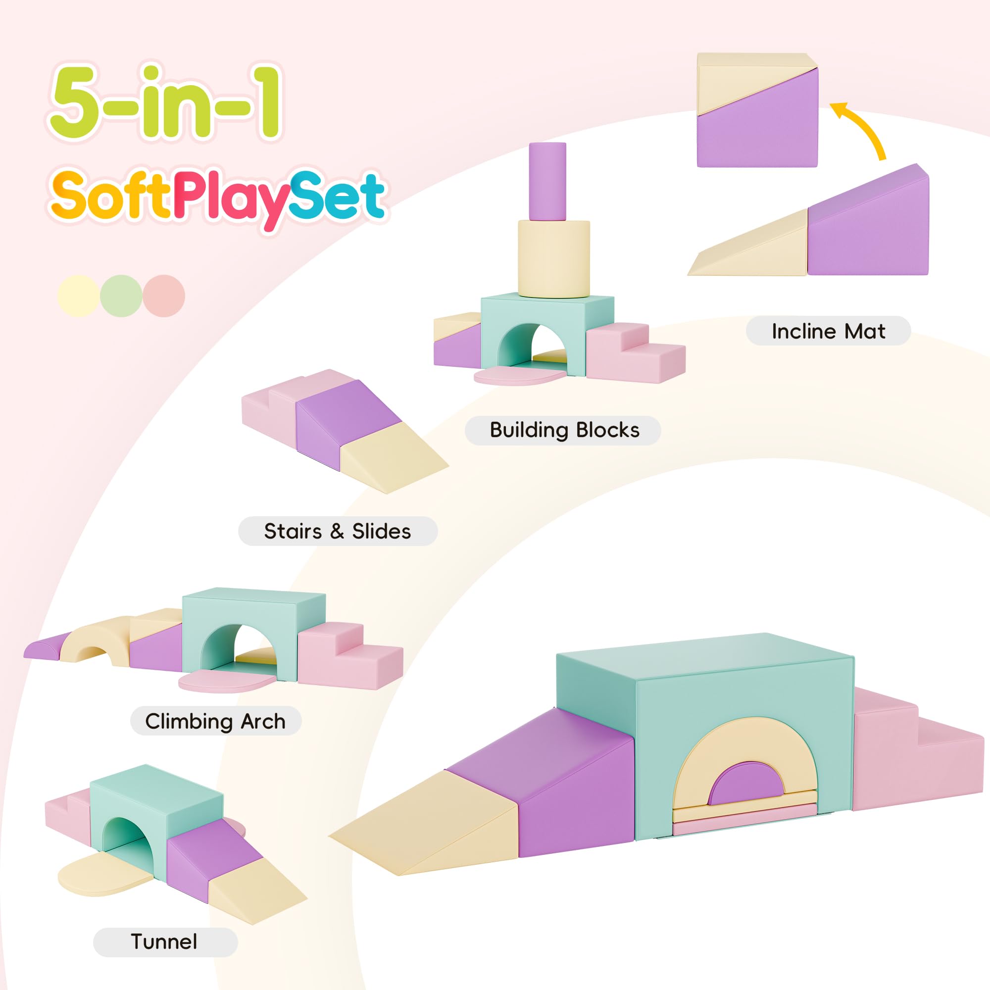 Soft Foam Climbing Blocks Set for Toddlers