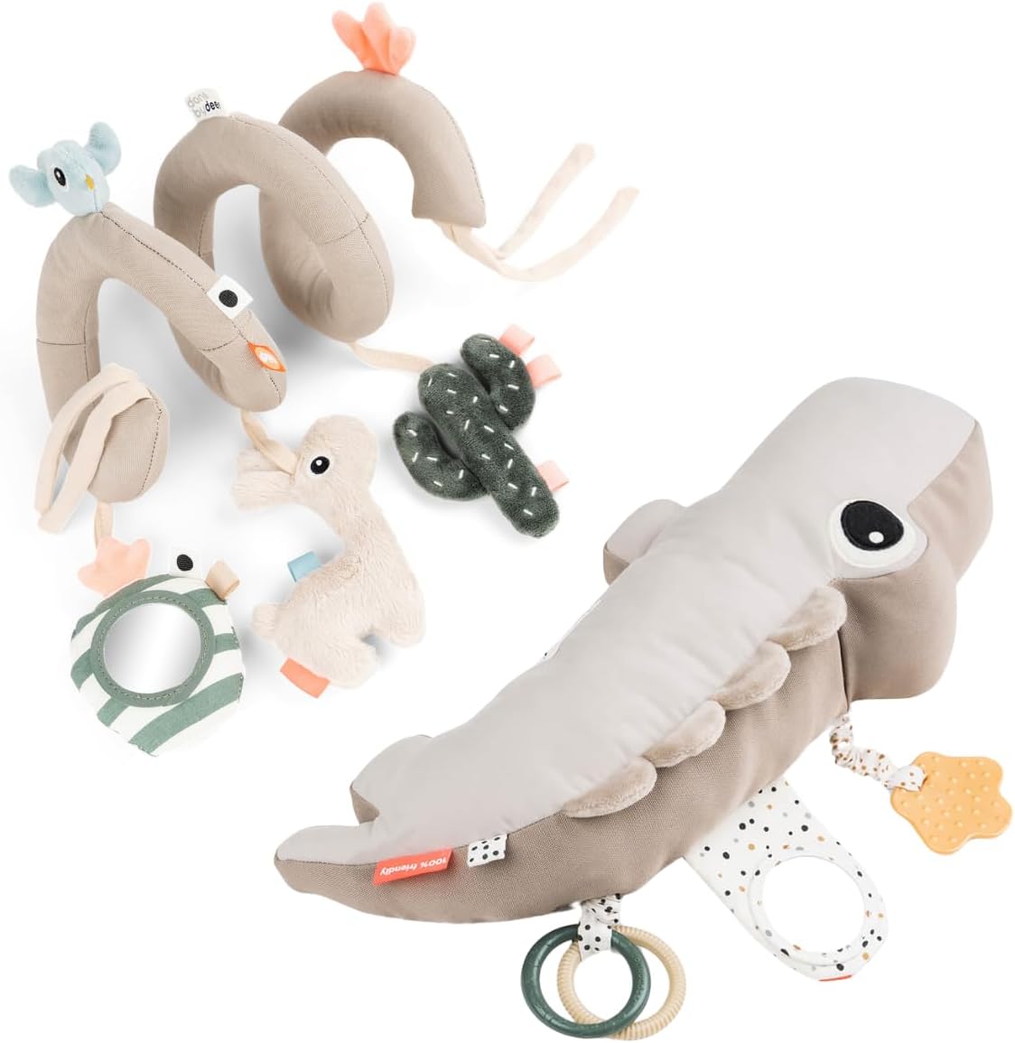 Lalee Activity Spiral Baby Toy and Croco Tummy Time Activity Toy - Sensory Stimulation