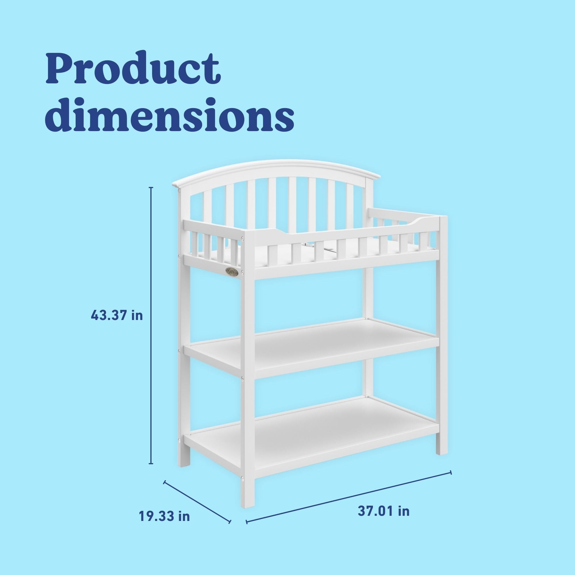 White Nursery Changing Table with Storage
