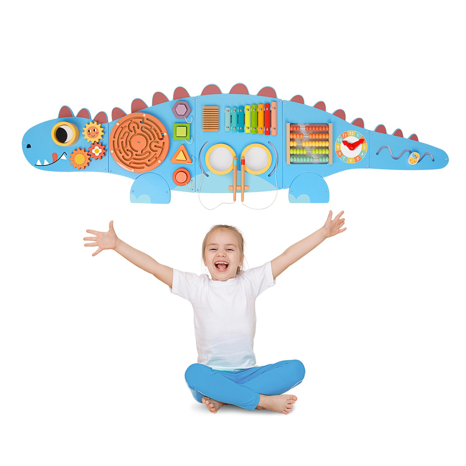 Sensory Wall Panel for Kids,10-in-1 Wall Toys for Toddlers
