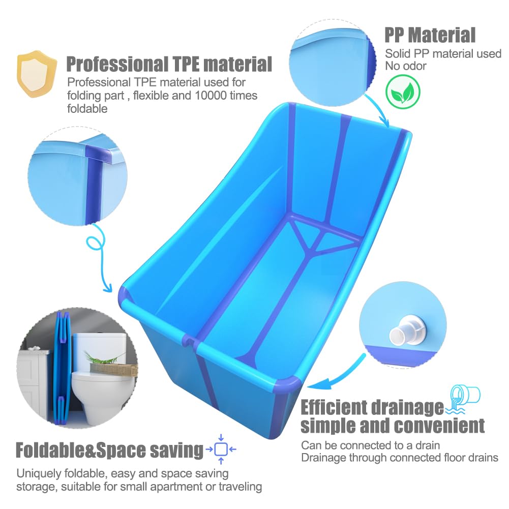 Large Foldable Baby Bathtub for Toddlers