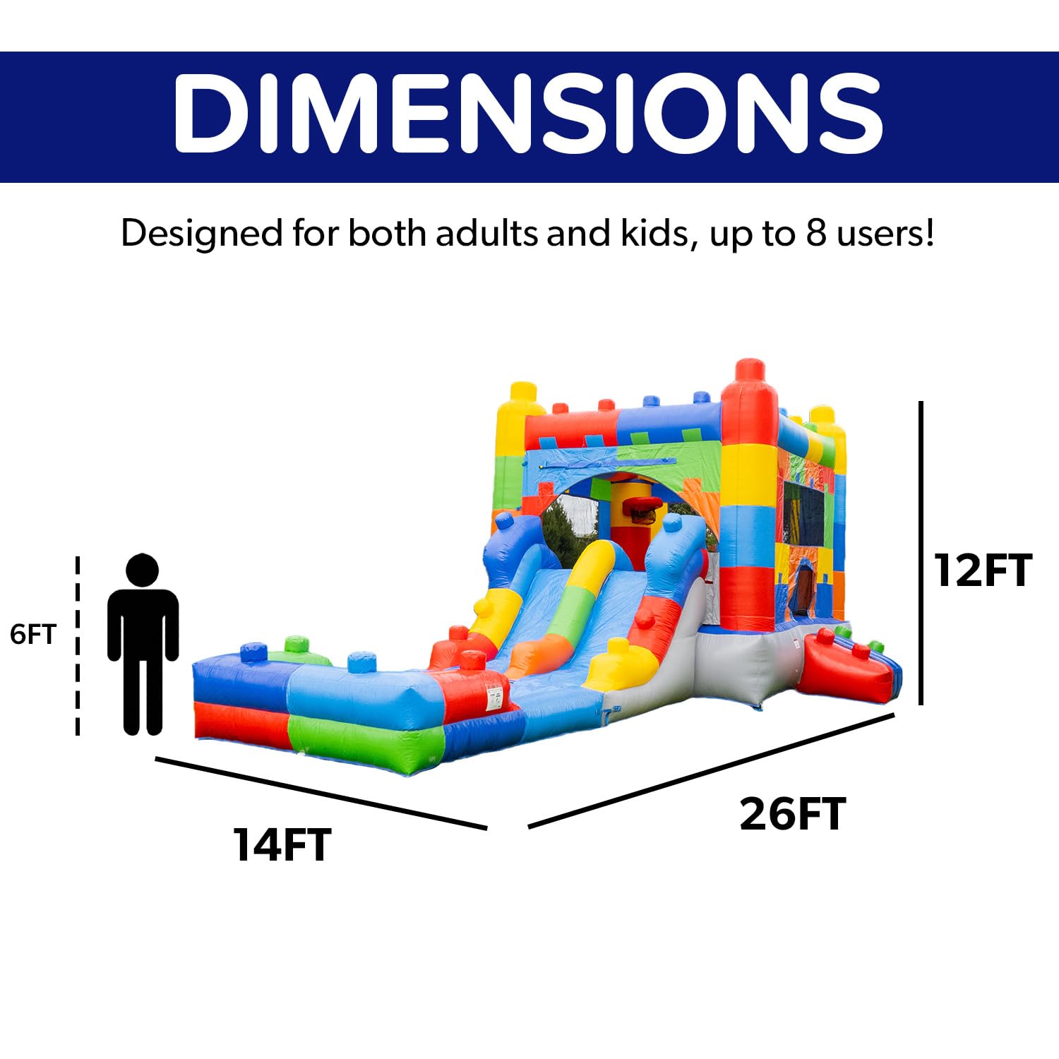 Commercial Inflatable Bounce House Water Slide Combo with Basketball Hoop