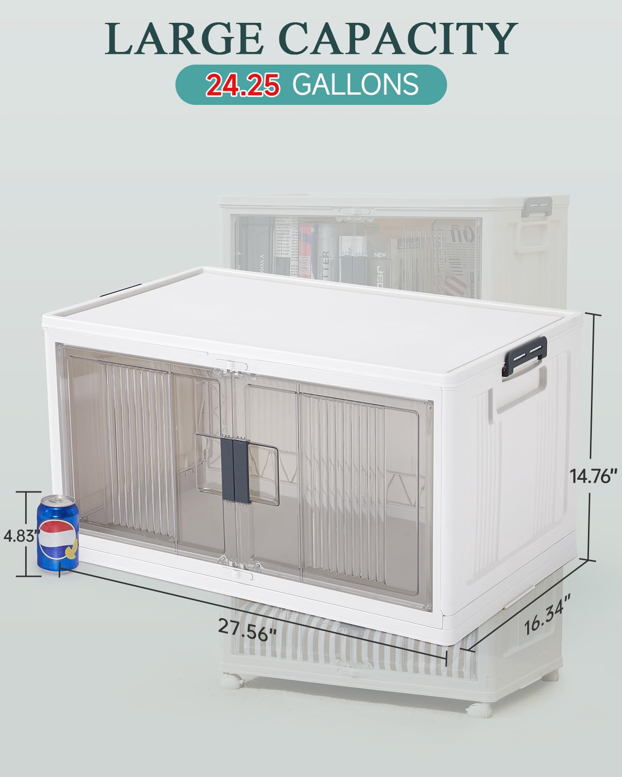 97QT Stackable Storage Bins with Lids and Wheels