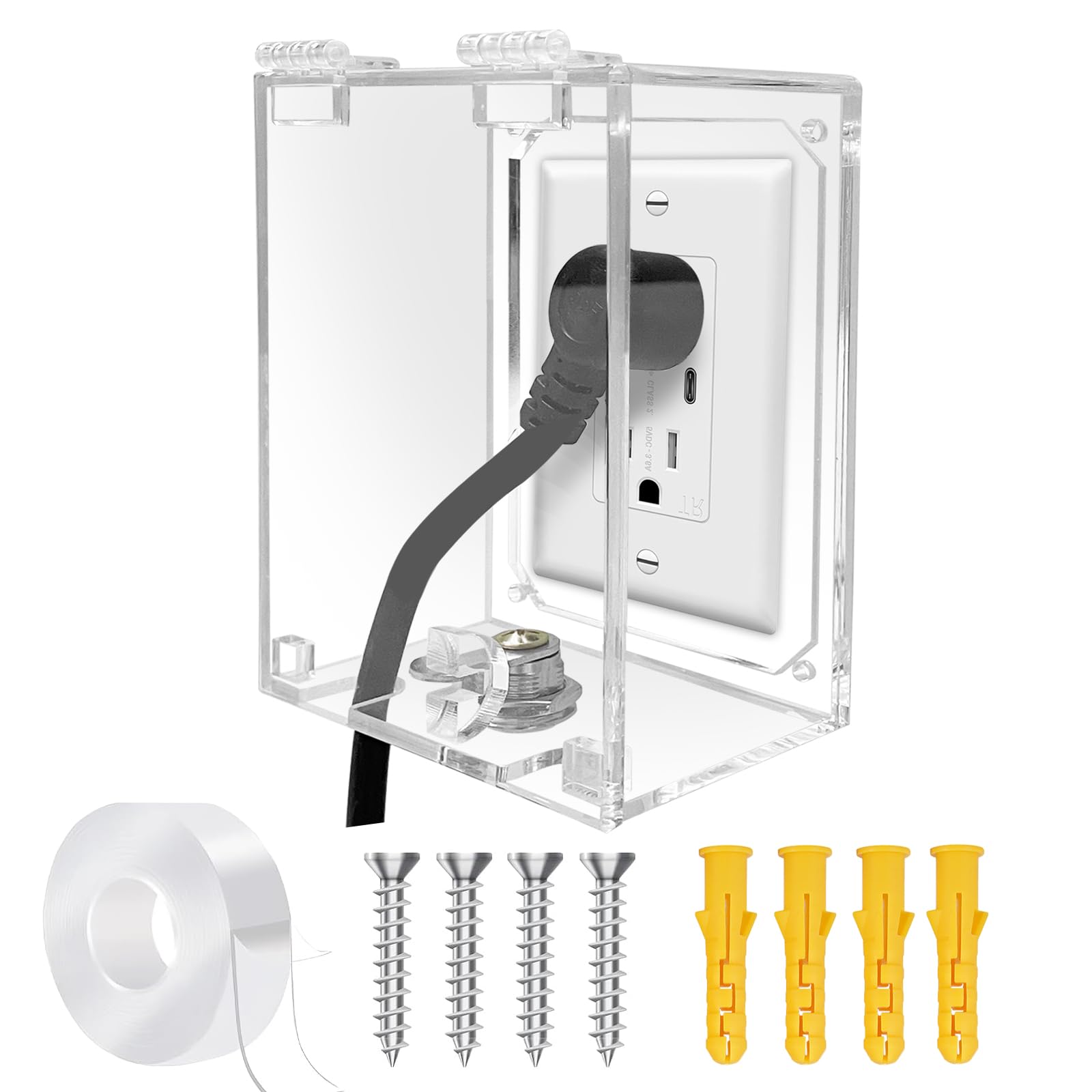 Safety Outlet Cover Box, Wall Outlet Lock Box, Lock Box