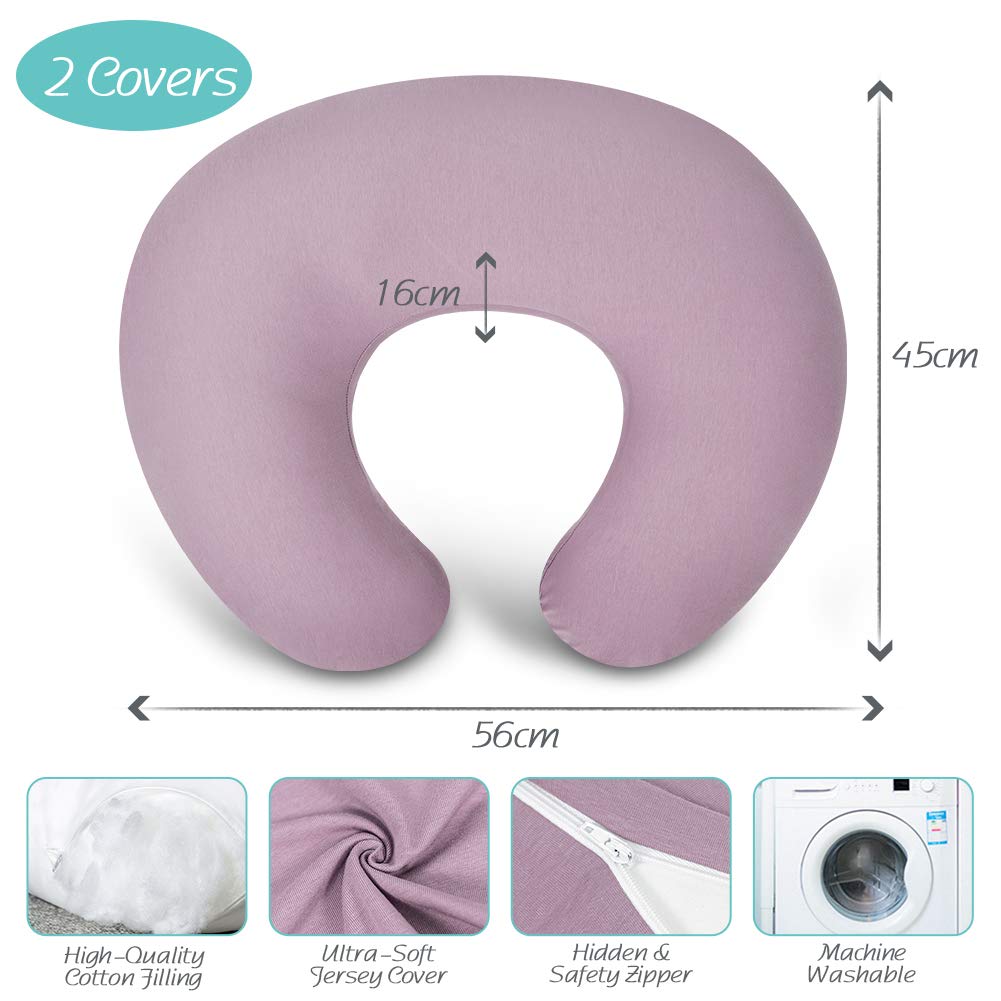 Pillow with 2 Covers, Feeding Pillows for Breastfeeding,