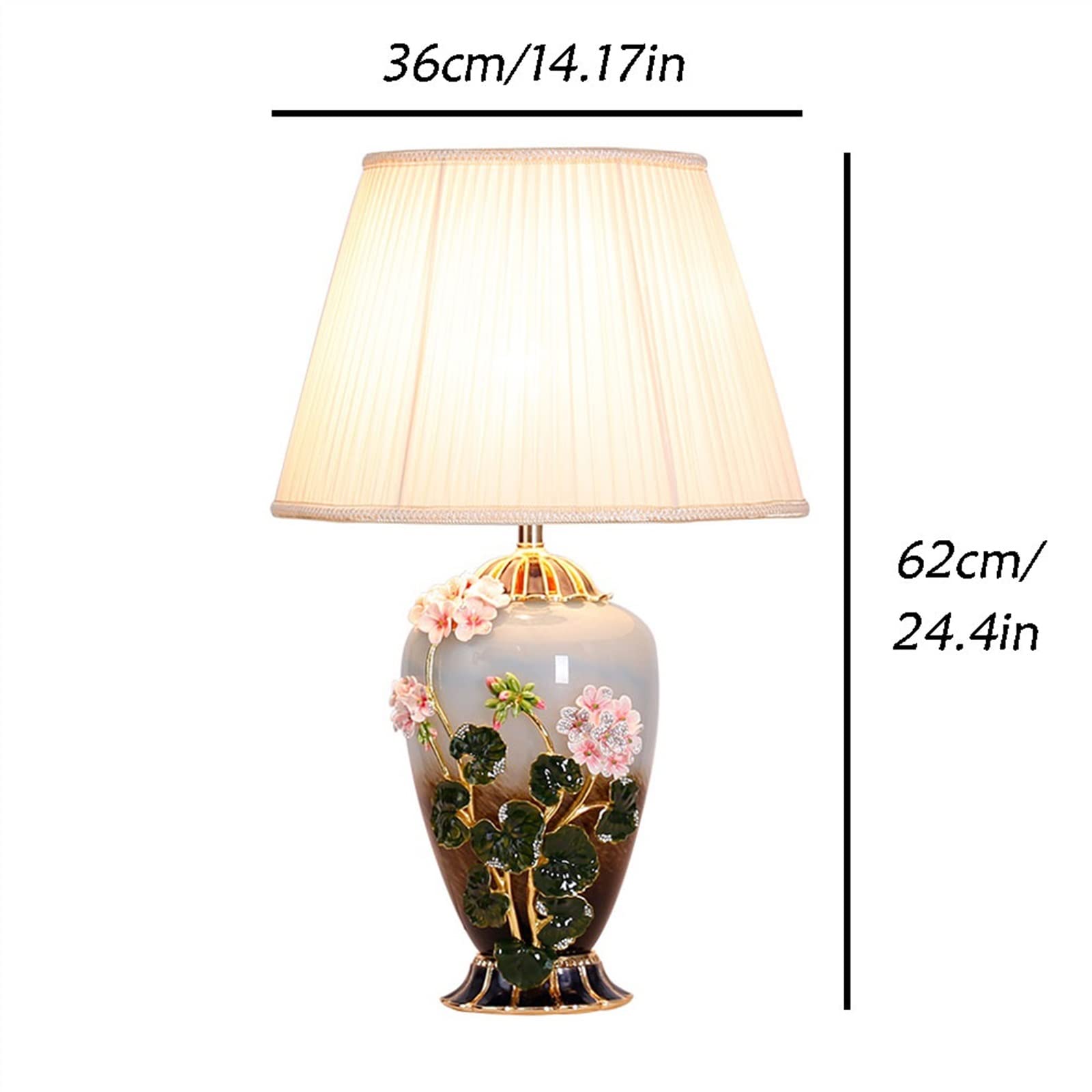Ceramic Enamel Bedside Table Lamp 24.4 Inch