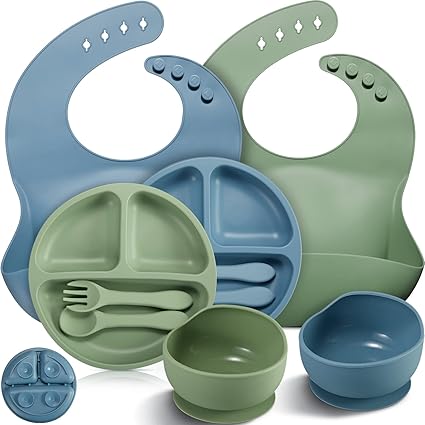 10 Pack Silicone Baby Feeding Set, Toddlers Led Weaning Feeding Supplies