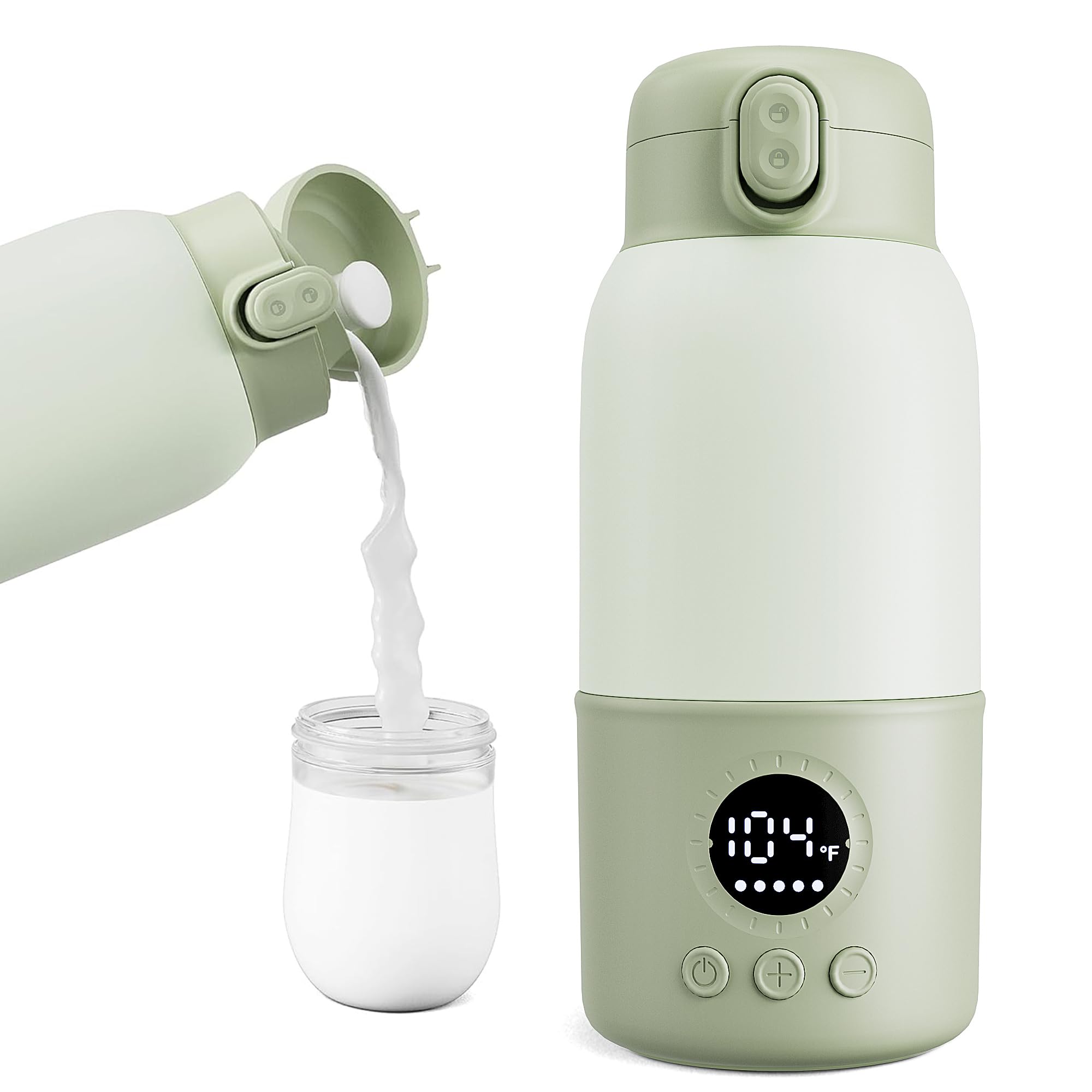 Portable Bottle Warmer for Travel, 2-Min Fast Heating Baby