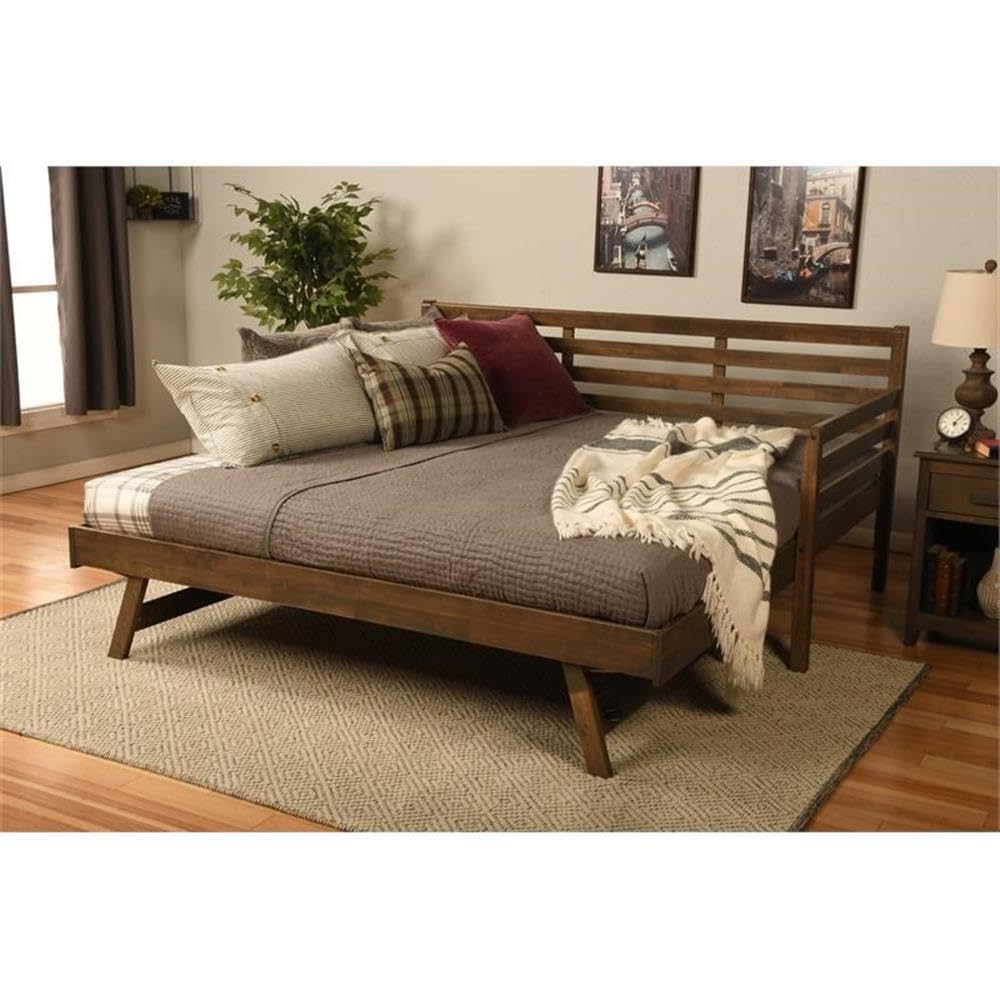 Twin to King Size Daybed with Pop Up Trundle in Wood
