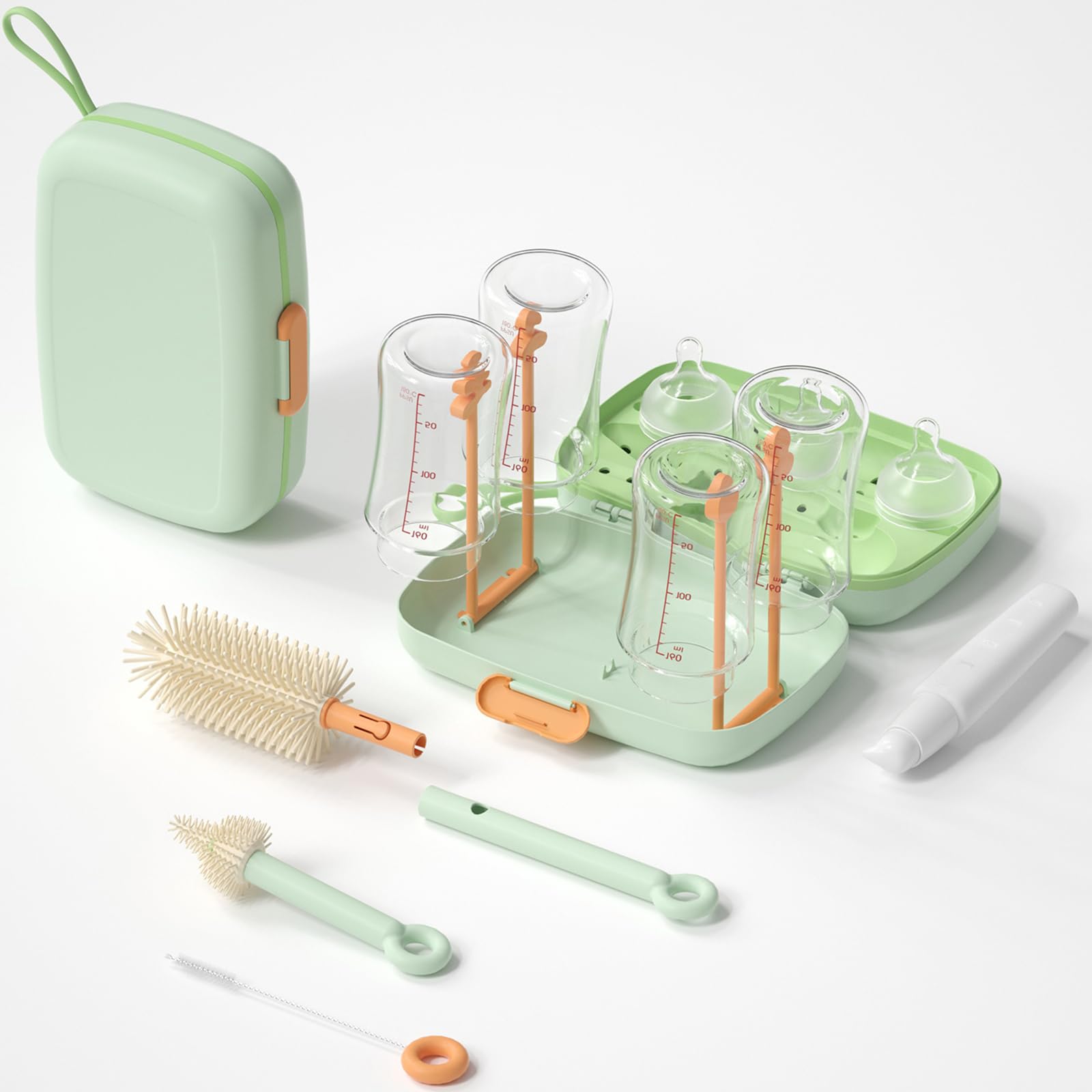 7in1 Travel Bottle Cleaner kit,Baby Essentials, with Bottle Brush