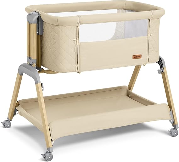 Bedside Sleeper, Rocking Bassinets with Comfy Mattress