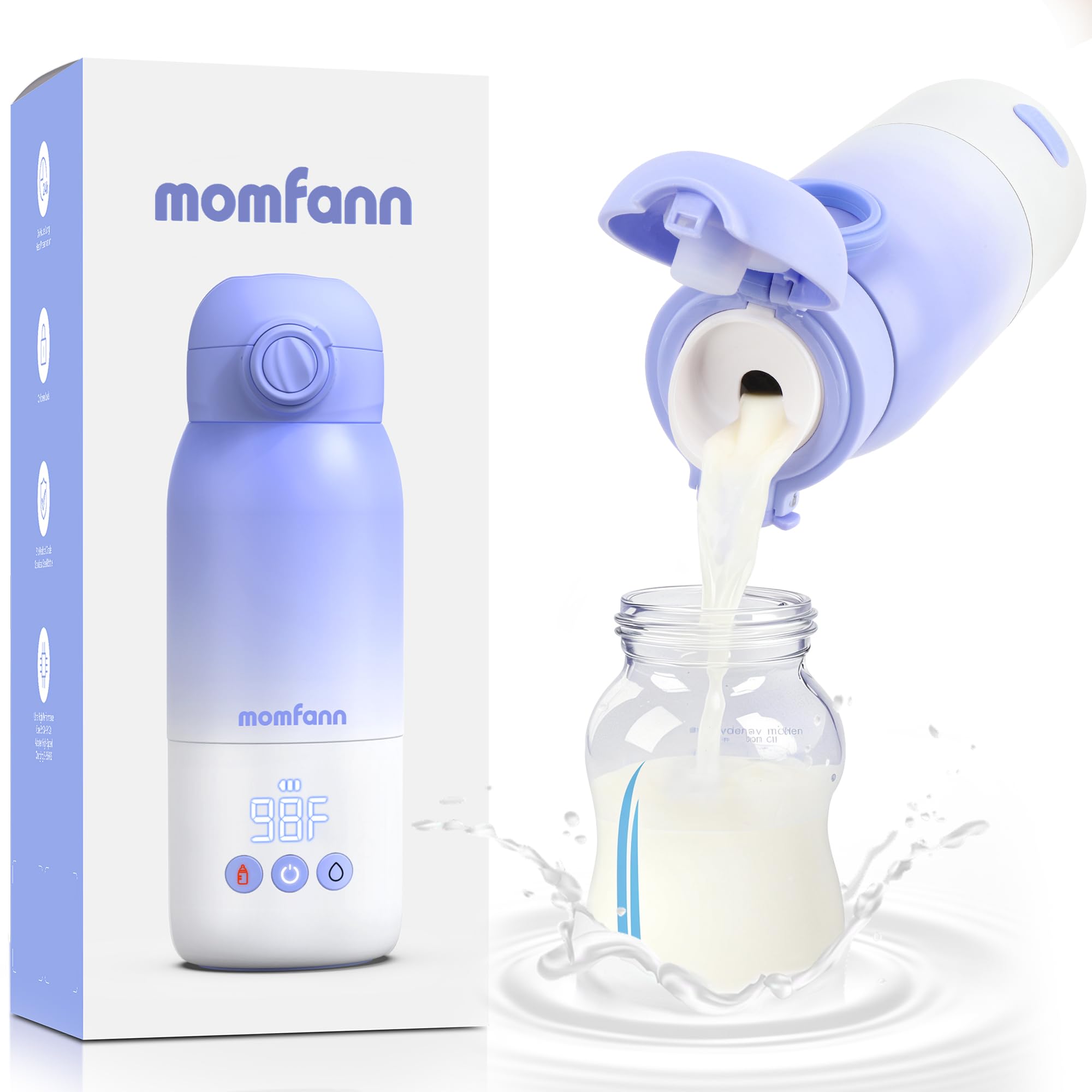 Portable Bottle Warmer for Travel, Dual Heating Modes for Breastmilk & Water On The Go