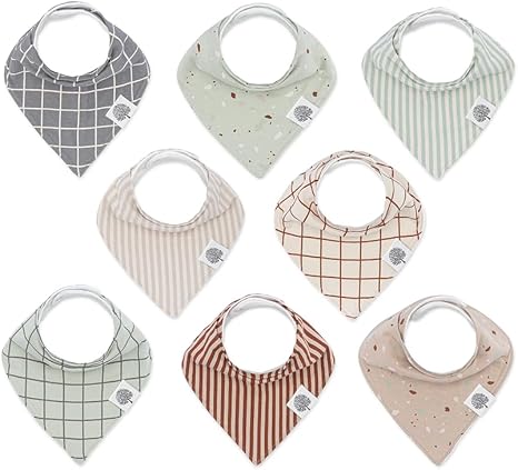 Bandana Drool Bibs 8 Pack Baby Bibs for Boys, Girls, Unisex