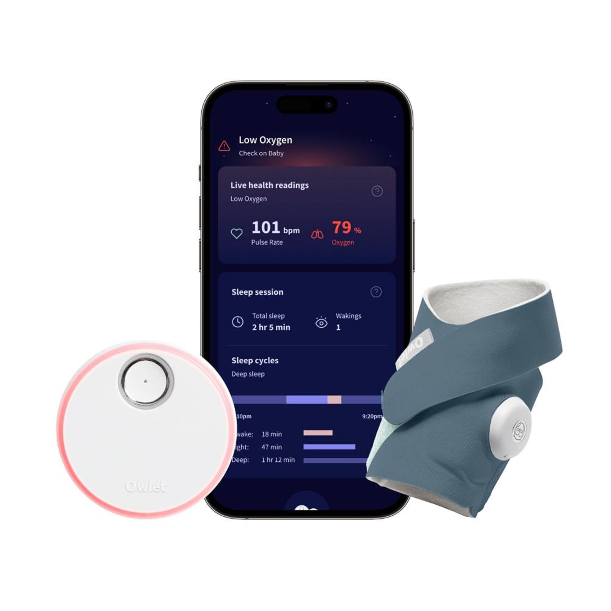 FDA-Cleared Smart Baby Monitor - Track Live Pulse (Heart) Rate,