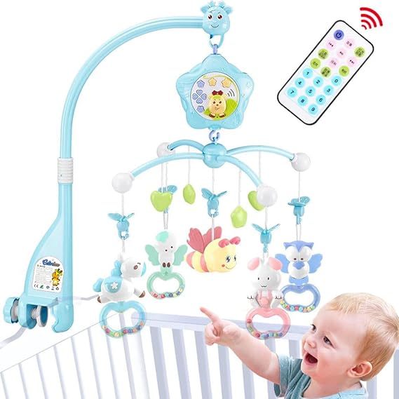 Baby Mobile for Crib with Musicial and Lights, Remote and Projection