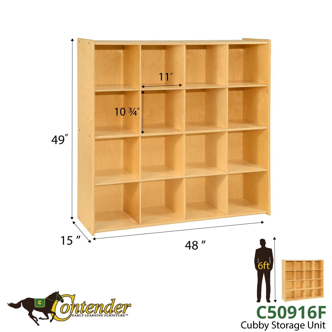 16 Cubby Storage Cabinet Horizontal Shelf Organizer
