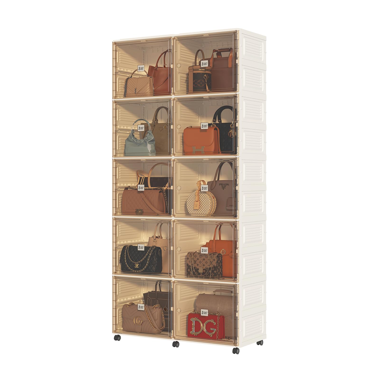 10 Cubbies Handbag Storage Organizer for Closet,Purse Organizer Shoe&Boots Cabinet