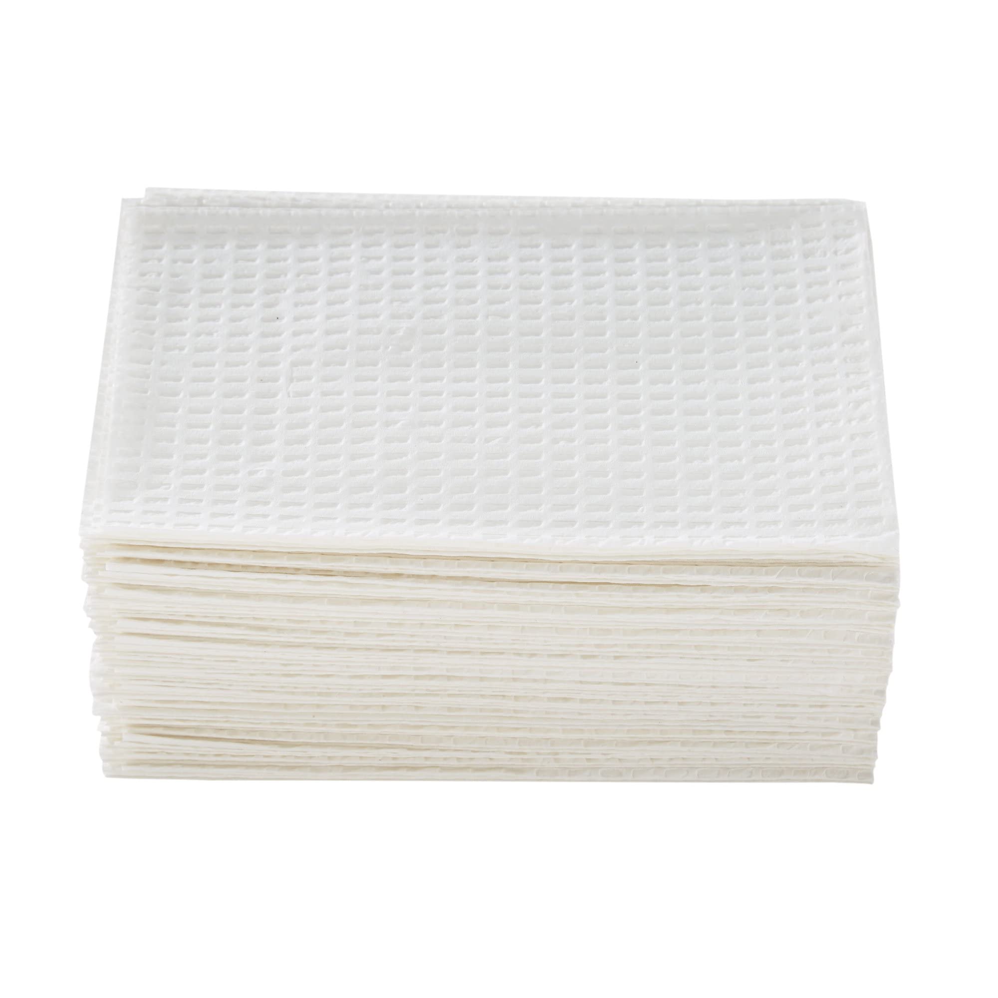 Disposable Towels [Pack of 500] for Dental Bibs, Nails, Tattoo, Dentist, Medical - 13 x 18 in, 2-Ply Tissue, Waffle Embossed, White