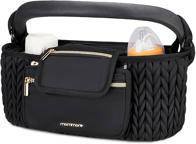 Stroller Organizer with Insulated Cup Holders, Adjustable Stroller Caddy