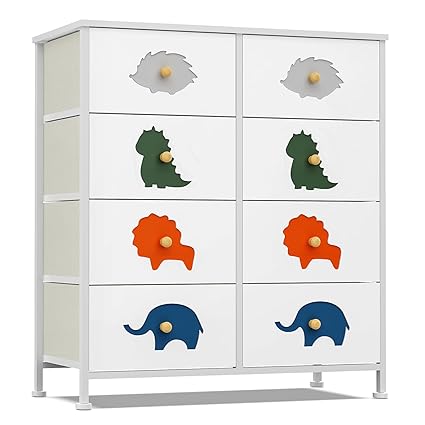 Kids Dresser for Bedroom, Baby Dresser with 6 Fabric Drawers Tall Storage Organizer